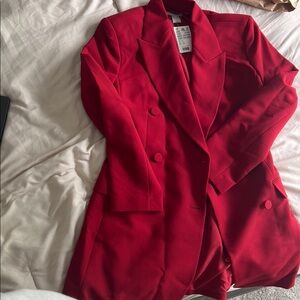 H&M Red Tailored Blazer Dress